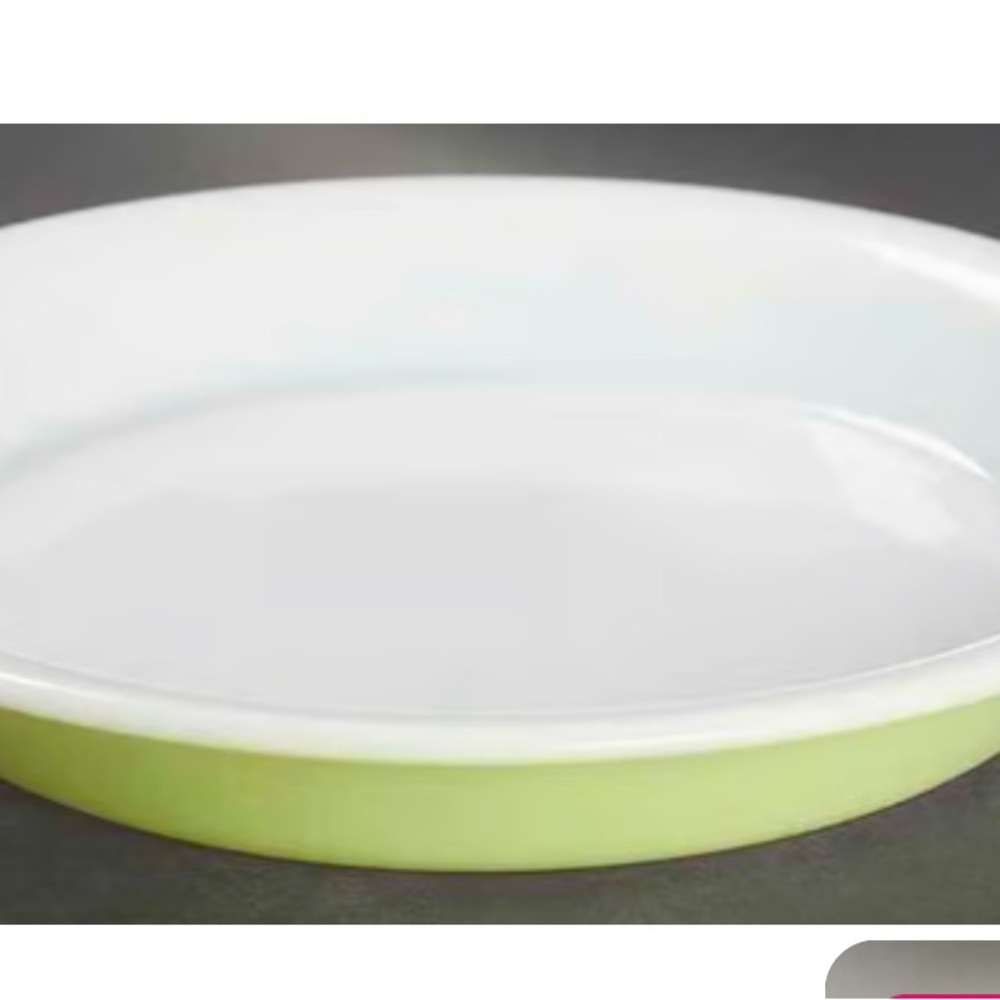 Light green vintage Pyrex pie plate